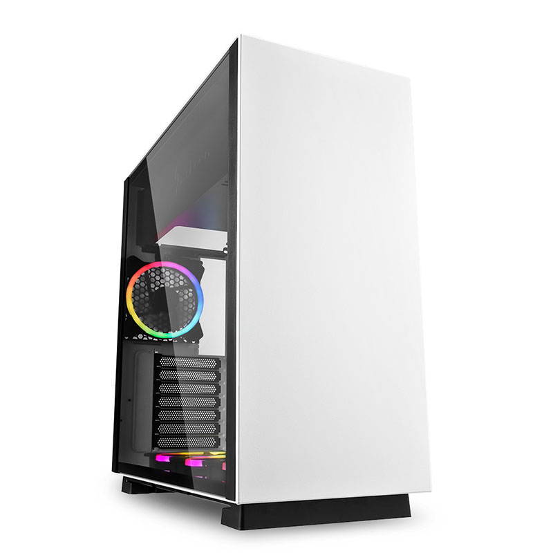 CASE SHARKOON PURE STEEL WHITE TEMPERED GLASS 3 FAN RGB