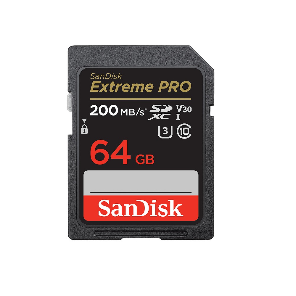 MEMORIA SD SANDISK EXTREME PRO 64GB 200MB/s U3 V30 4K SDSDXXU-064G-GN4IN