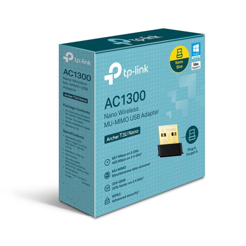 TARJETA USB WIFI DUALBAND TP-LINK ARCHER T3U NANO AC1300