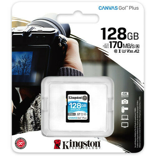 MEMORIA SD KINGSTON 128GB CANVAS GO PLUS V30 U3 C10 SDG3/128GB 