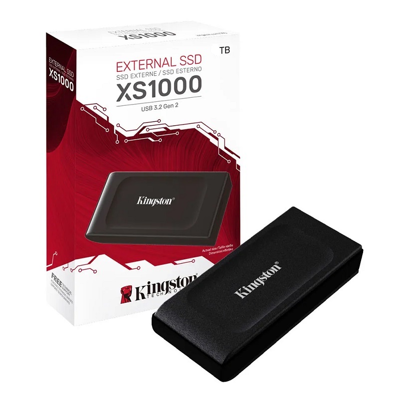 DISCO SOLIDO EXTERNO KINGSTON 2TB  USB-C A USB-A SXS1000/2000G BLACK