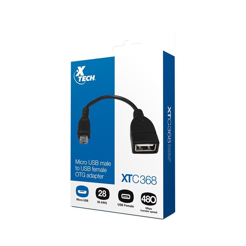 CABLE OTG MICRO USB A USB HEMBRA XTECH XTC368