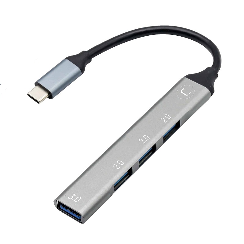 HUB USB TIPO C A 4 USB 2.0 Y 3.0 UNNO HB1013SV