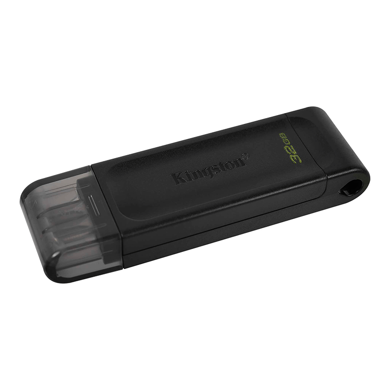 Memoria USB-C Kingston 32GB Black (DT70/32GB) - Compushop de El Salvador