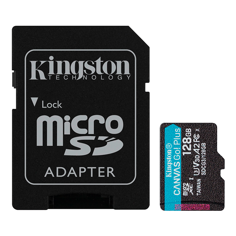 MEMORIA MICROSD KINGSTON 128GB V30 U3  CANVAS GO plus SDCG3/128GB